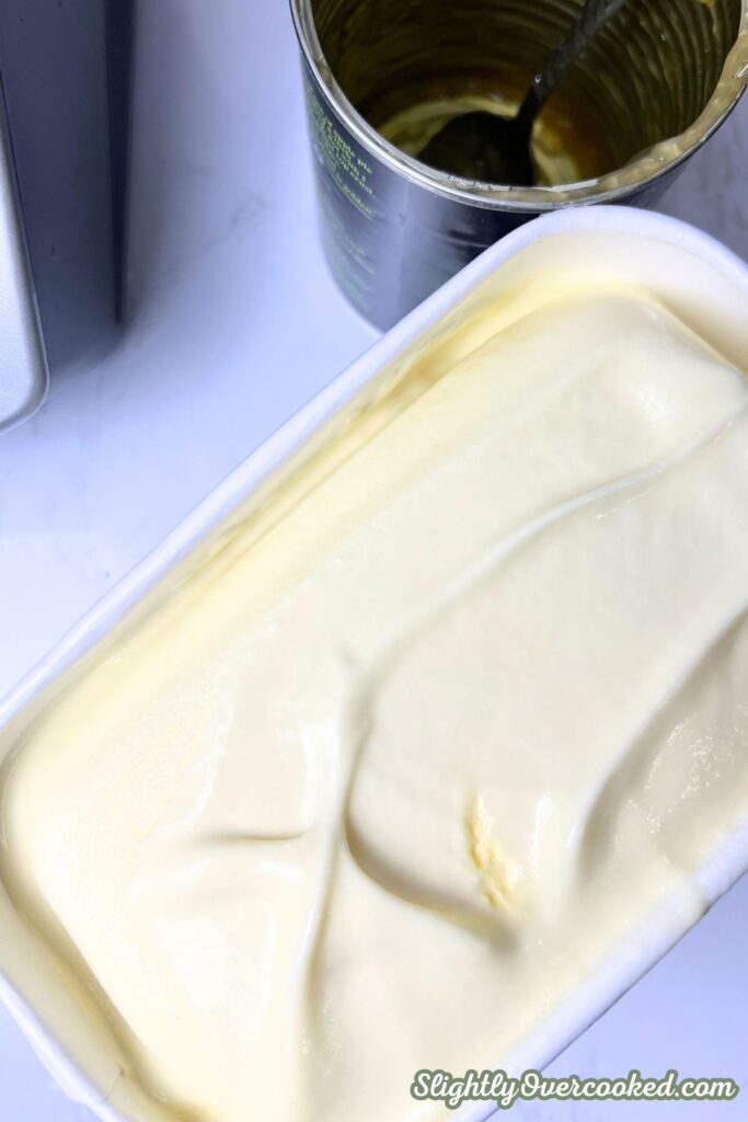 This is the ice cream thawed and ready to use.